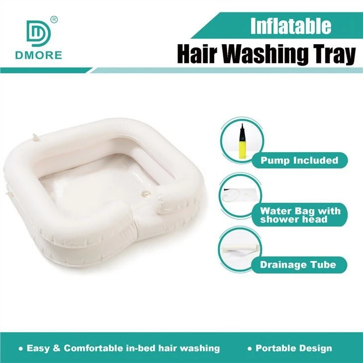 Aufblasbares Haarwaschbecken Tragbares Shampoo Handicap Haartablett Bettaufla...